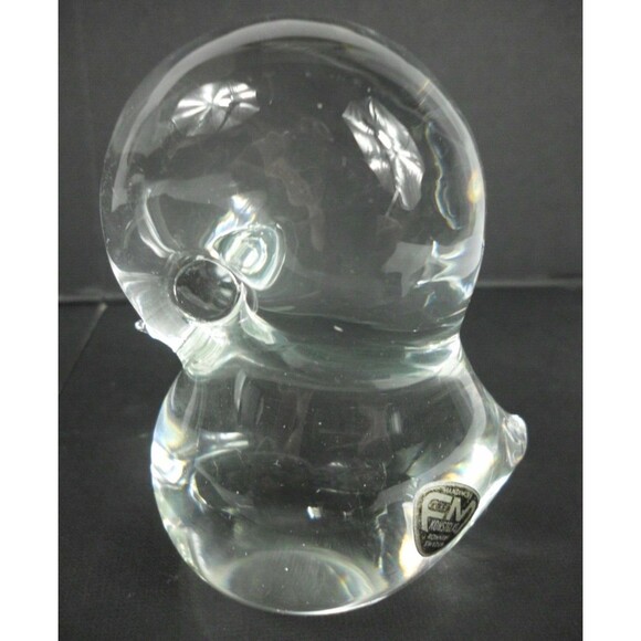 Vintage MCM FM Konstglas Ronneby Sweden Clear Glass Birds Paperweight Set of 2 - Picture 4 of 7